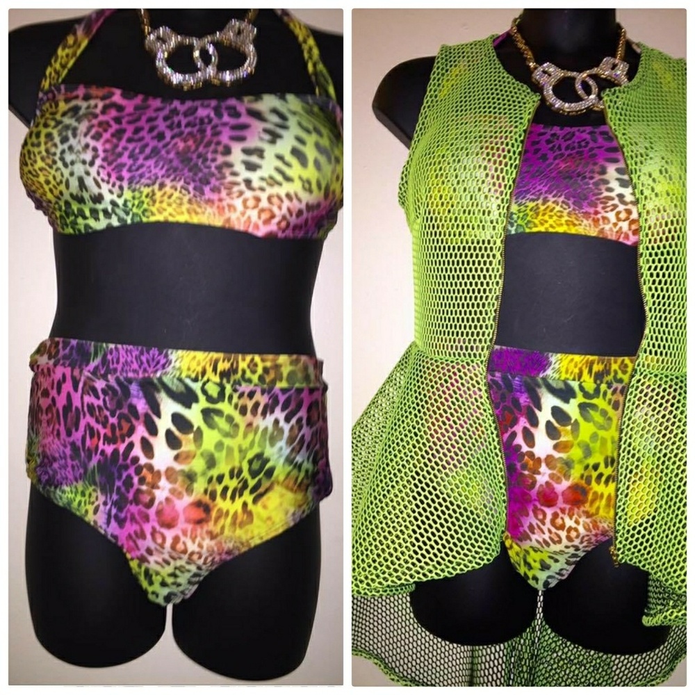 🆕Multicolored Colored 2 Piece Swimsuit Plus Size